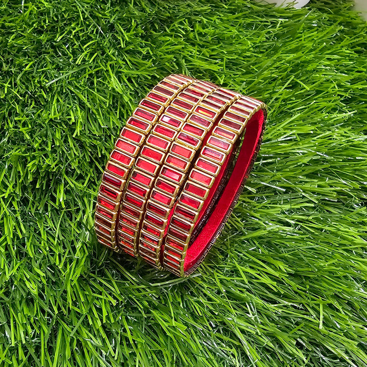 Red Rectangular Border Bangle