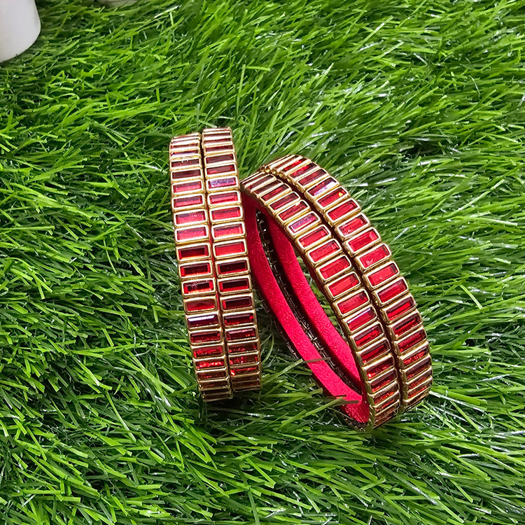 Red Rectangular Border Bangle