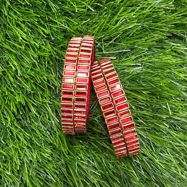 Red Rectangular Border Bangle