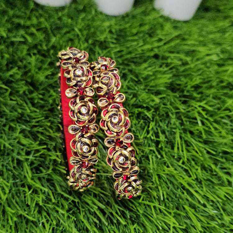 Red Rose Border Bangles