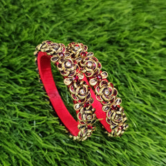 Red Rose Border Bangles