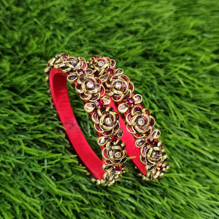 Red Rose Border Bangles