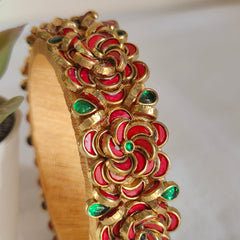 Red Rose Kada Silk Thread Bangle