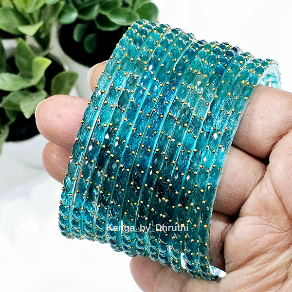 Light Blue Colour OG RainDrop Glass Bangles