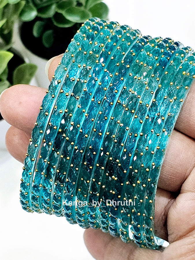 Light Blue Colour OG RainDrop Glass Bangles