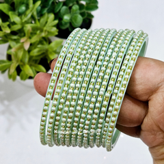 Sky Blue Colour Tara Pearl Glass Bangles