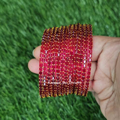 Strawberry Pink Colour Jalwa Glass Bangles