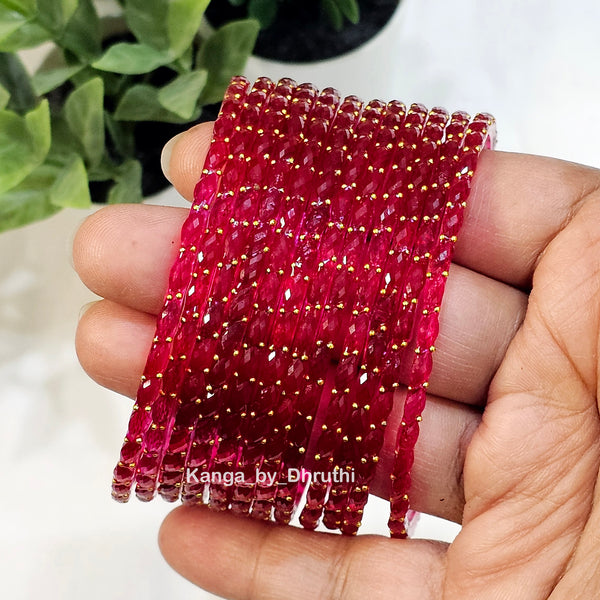 Strawberry Raindrop Glass Bangles