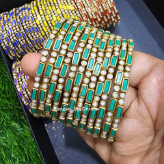Teal Blue Colour Kamala Glass Bangles