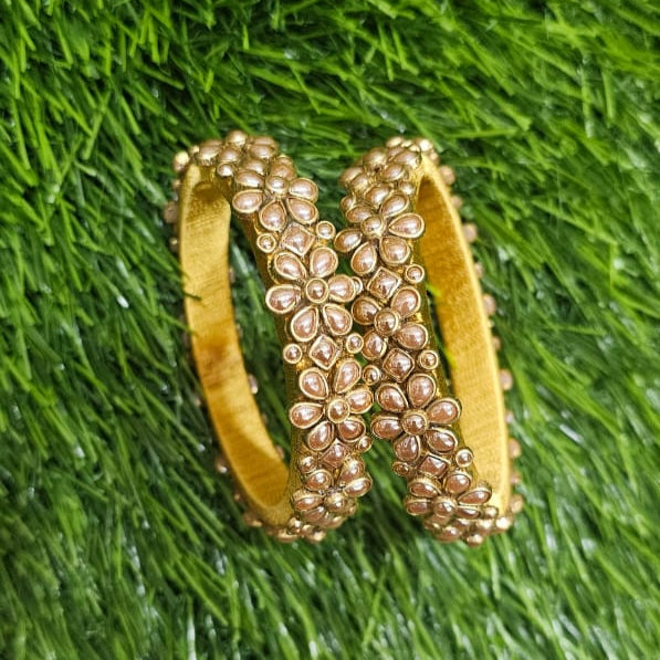 Ceramic Gold Floral Bangle