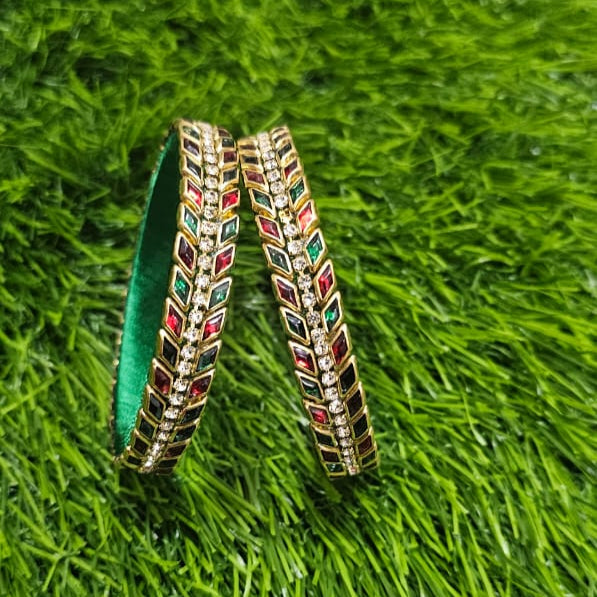 Multicolor Leaf Bangles pair