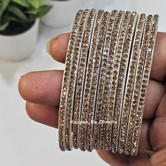 White Amulya Stone Glass Bangles