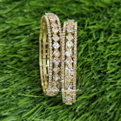 White Crystal Diamond Shaped Bangles1