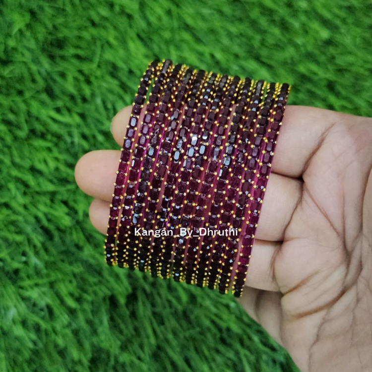 Wine Colour Jalwa Glass Bangles1