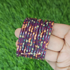 Wine Raaga Printed Glass Bangles1