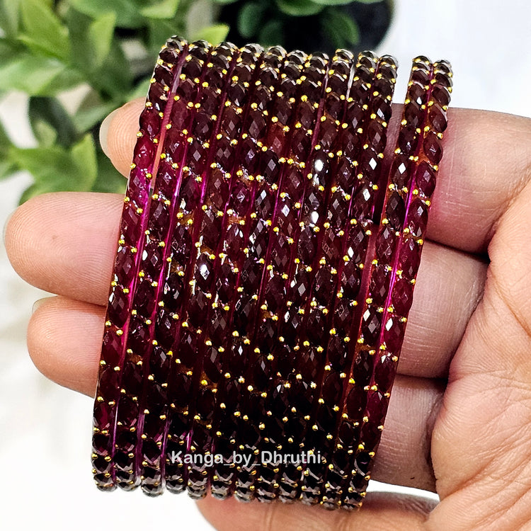 Wine RainDrop Glass Bangles