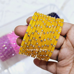 Yellow Colour Aarna Glass Bangles