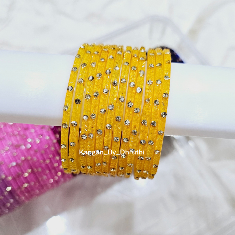 Yellow Colour Aarna Glass Bangles1