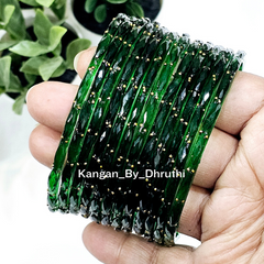 darkgreenraindropbangles