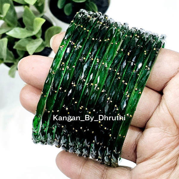 darkgreenraindropbangles